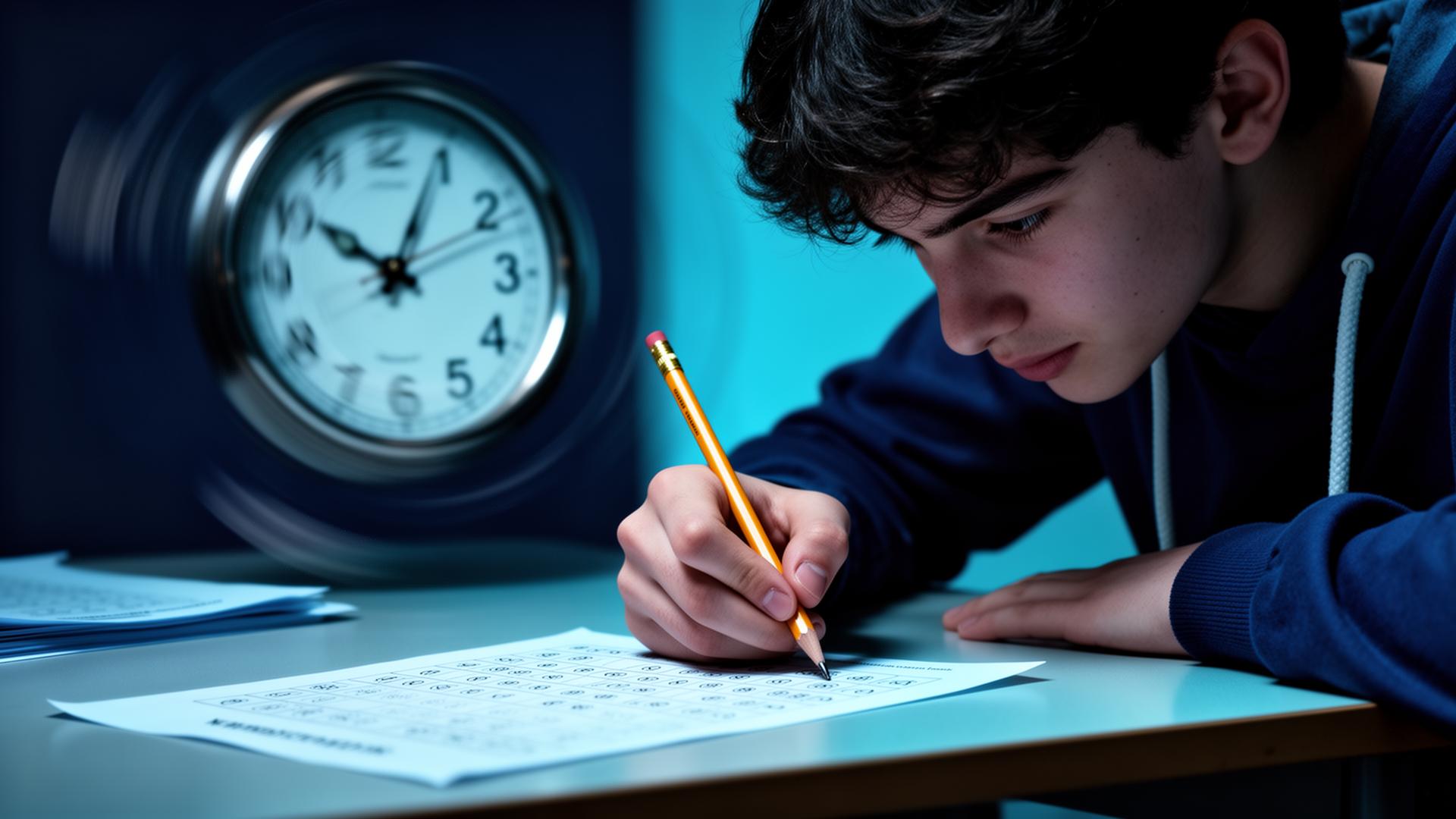 Student under exam pressure